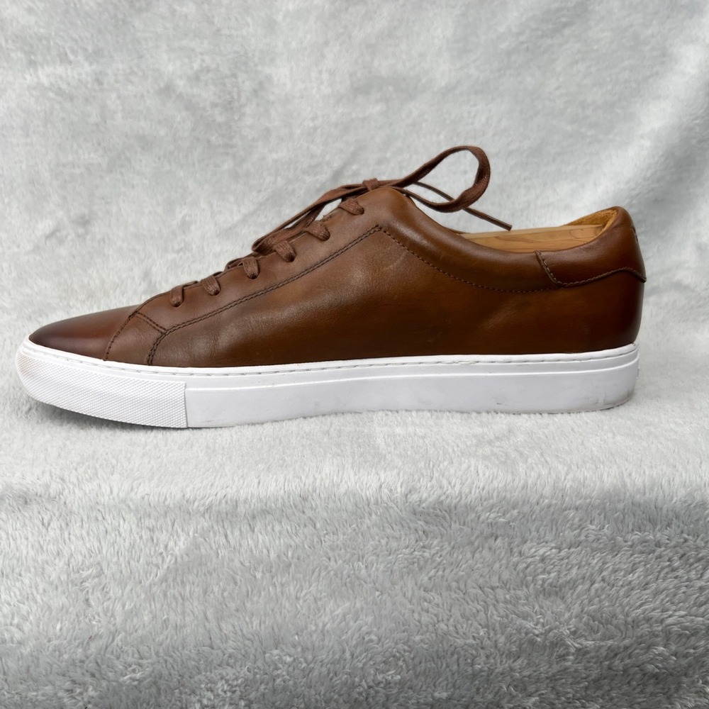Polo Ralph Lauren Jermain II Leather Sneakers Size 11.5 Brown Men Low Top Casual - Picture 4 of 16